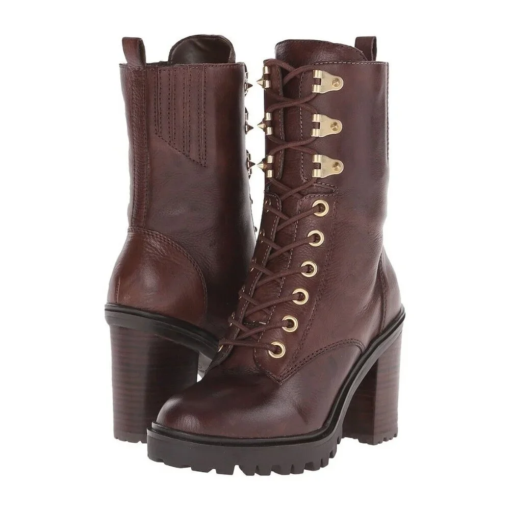 NWOB Guess Gandy Leather Lace Up Boot